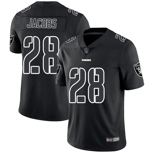Men Oakland Raiders Limited Black Josh Jacobs Jersey NFL Football 28 Rush Impact Jersey